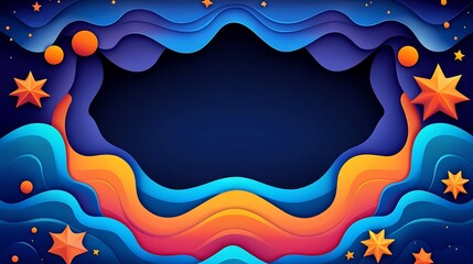 Abstract layered design with a central dark space