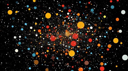 Colorful circles on black background