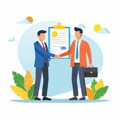 business man and business concept signin contract