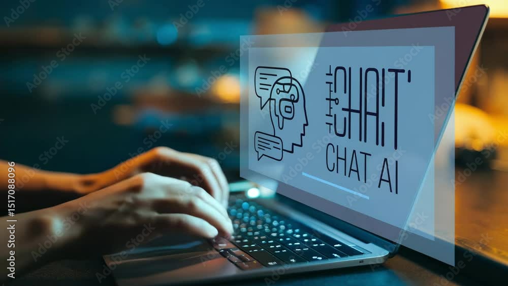 Aufkleber Explore the capabilities of a Chat Bot powered by Artificial Intelligence technology for seamless human interaction and efficient problem-solving in various applications.