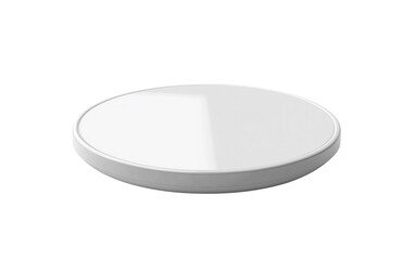 Minimalist white wireless charging pad with circular design and sleek modern technology isolated on transparent background PNG