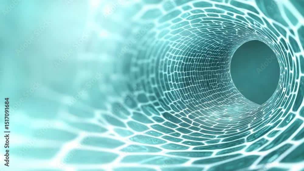 Poster Mysterious Portal: A futuristic, abstract tunnel of light, with interconnected shapes suggesting movement, creates an awe-inspiring perspective in a breathtaking visual journey.