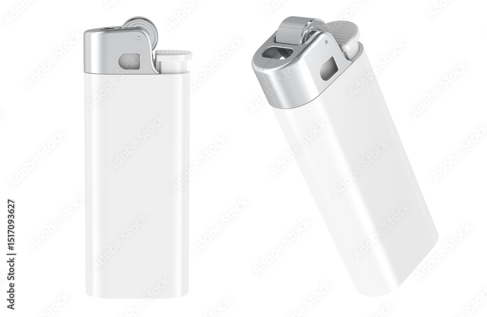Poster 3d disposable blank lighter mockup for branding and design template, multiple angles. 3d rendering i