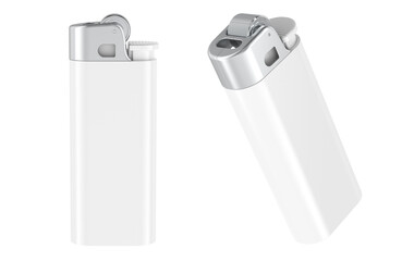 3D disposable blank lighter mockup for branding and design template, multiple angles. 3D rendering isolated on transparent background