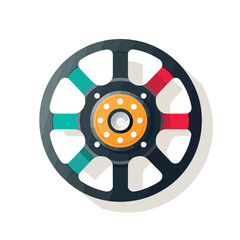 Obraz premium Professional Flat Design Film Reel Icon Vector Illustration for Multimedia Usage