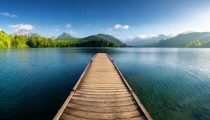 wooden pier on the lake