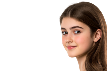 Smiling Teen Girl, Portrait, Charming Look, Freckles, Beauty, Cut out transparent