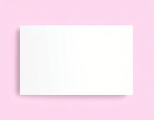 Business card mockup. Blank A4 photorealistic landscape brochure mockup on light pink background. 