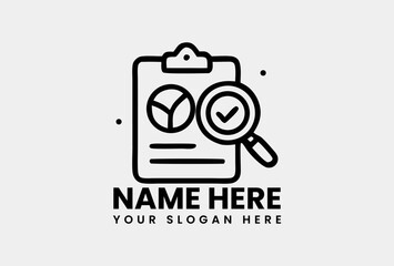 Detailed financial report analysis with magnifying glass and pie chart. Business analytics concept