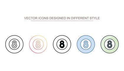8 ball icon design with white background stock illustration