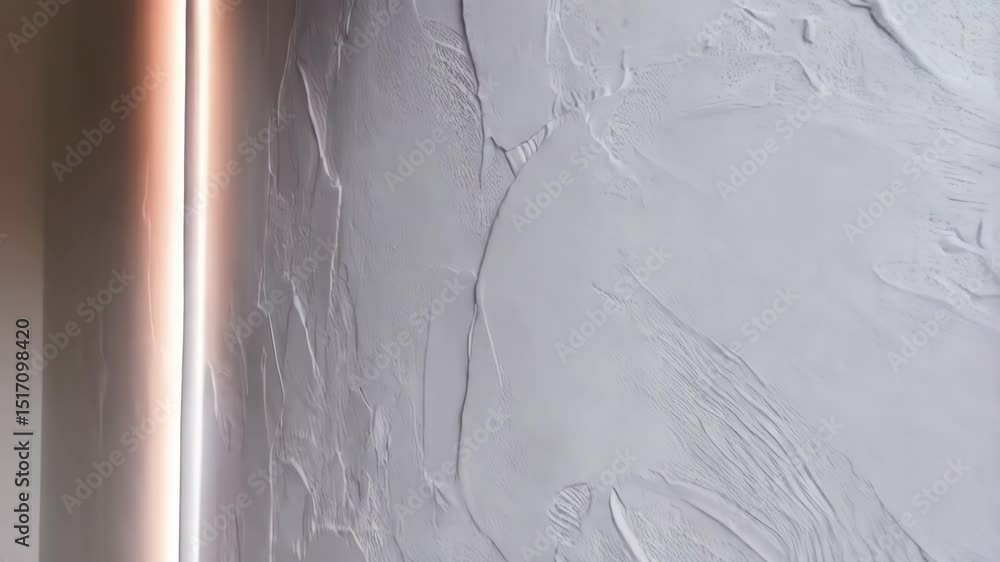 Poster close-up view of a wall with raised plaster, creating an abstract pattern. the surface has brushstro