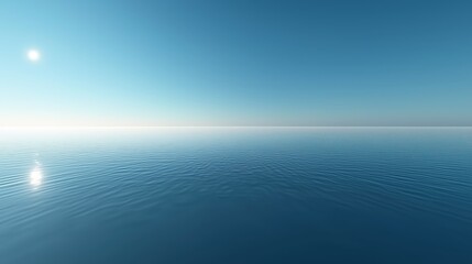 Obraz premium Serene Ocean Horizon with Dramatic Clouds and Perfect Water Reflection