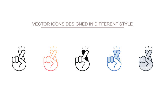 Crossed Fingures icon design with white background stock illustration