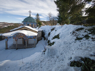 Winter view of Sokolski Monastery, Bulgaria