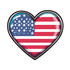 Patriotic American Independence Day Celebration with Happy 4th of July Symbols in USA