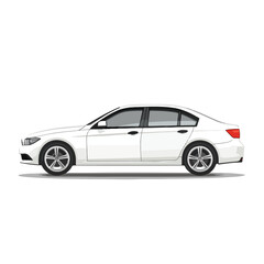 Fototapeta premium Professional White Sedan Vehicle Mockup Icon Vector Illustration for Marketing Materials and Graphic Designs