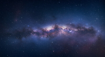 Fototapeta premium Milky Way galaxy in the night sky, long exposure photography.