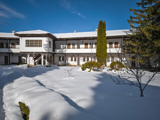 Winter view of Sokolski Monastery, Bulgaria