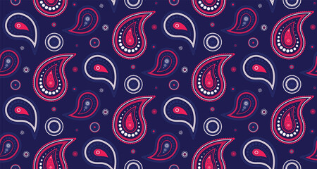 Naklejka premium Repeat modern by pretty romance. Ornamental calligraphic in contemporary paisley. Flowery wrapping to colours spa.