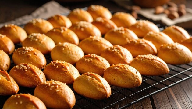 Baked Cookies On Cooling Rack