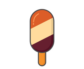 Sweet ice cream illustration. Cold dessert and summer food. Isolated vector image