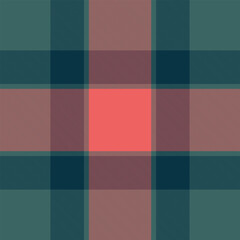 Stylish coral and teal plaid pattern. Perfect for textile design, fashion, websites, and branding.  A modern, geometric texture with a subtle, sophisticated feel.
