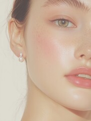 Luxury Earrings Model Portrait with Elegant Jewelry Accessories