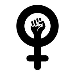Fototapeta premium Women's struggle icon. An icon about women fighting for their rights. Women's struggle sticker. Women's struggle clip art