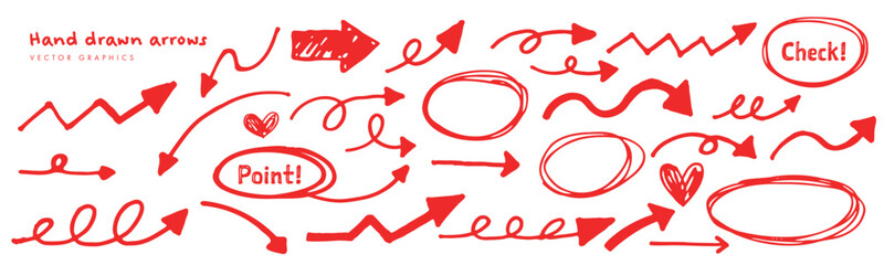 デザインに使える手描き矢印セット