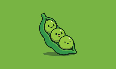 Pea Illustration, Pea Vector, Pea Logo, Pea Mascot, Pea Cartoon, Pea Character, Cute Vegetable Art, Green Pea Drawing, Pea Pod Clipart, Healthy Food Icon, Smiling Pea, Organic Food Design, Fresh Peas 