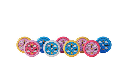 3d rendering of colorful clocks with clouds and stars, showing different times, arranged in a row against a transparent background, ideal for time management, scheduling, and deadline concepts