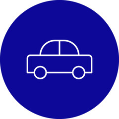 Car Vector Line Black Circle Icon Design