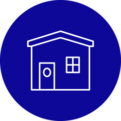 House Vector Line Black Circle Icon Design