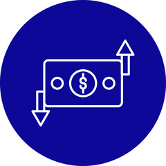 Money Transfer Vector Line Black Circle Icon Design