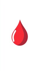 Obraz premium Simple red drop design against a plain background.
