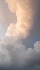 plane flying through a cloudy sky on a sunny day