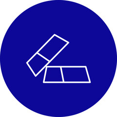 Gold  Vector Line Blue Circle Icon Design