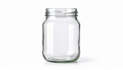 Empty glass jar isolated on white with clipping path. 