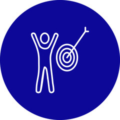 SelfMotivation Badge  Vector Line Blue Circle Icon Design