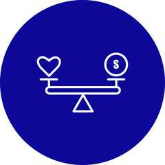 Balanced Lifestyle  Vector Line Blue Circle Icon Design