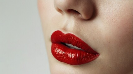 Naklejka premium A close up of a red lip