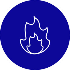 Flame  Blue Circle  Icon Design