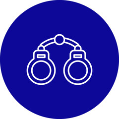 Handcuffs  Blue Circle  Icon Design