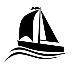 Simple vector illustration of a ship icon. Ideal for marine, travel, cargo, cruise, or nautical themes in apps, websites, infographics, or print media.