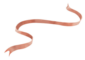 Watercolor illustration of red wavy ribbon. Suitable for greeting cards, gift, party, wedding designs, feminine fashion illustrations, and romantic celebrations like Valentine's day or anniversaries.