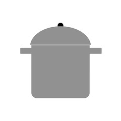stainless steel pan or pot icon. cooking symbol design element vector