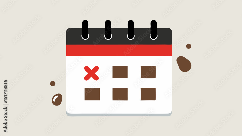 Poster calendar marked a calendar marked with black friday and recovery day with coffee stains signifying t