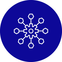 Data Connection Vector Blue Circle  Icon Design