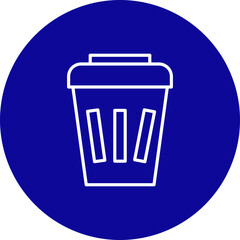 Trash Bin Vector Blue Circle  Icon Design