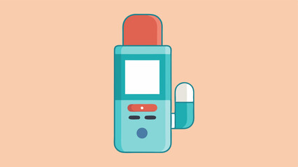 Inhalerlike Device A portable inhalershaped device that collects breath samples to monitor hormone levels. The design features a clear display showing results along with a symmetry